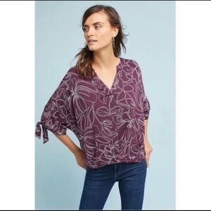 Anthropologie Akemi + Kin Floral Dolman Short Sleeve Top, Size Small